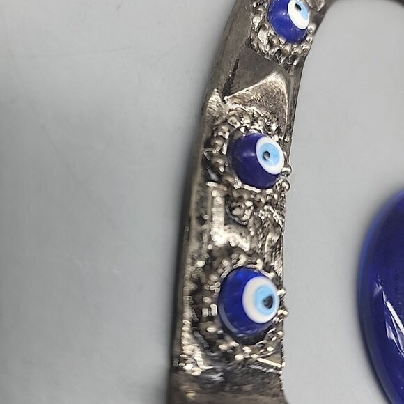 Turkish Traditional Handmade Decorative Ornament Horseshoe Evil Eye Metal - Picture 4 of 6